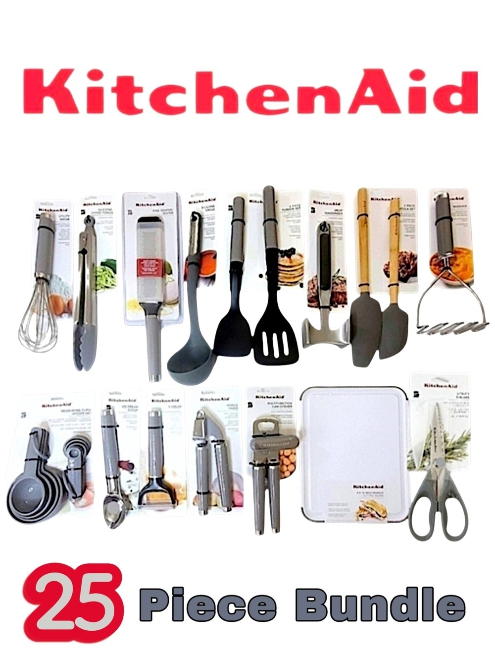 KitchenAid 25-Piece Grey Kitchen Tool Set